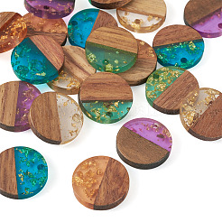 Colgantes de resina y madera de nogal 20pcs 5 colores&nbsp;RESI-TA0004-43
