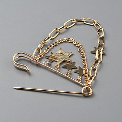 Spille a catena pendenti in lega acrilica a forma di stella&nbsp;JEWB-WH0045-17G