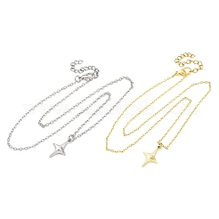 2 collier pendentif en alliage étoile 2 couleurs&nbsp;NJEW-JN05214