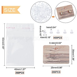 2 ensemble de porte-cartes rectangulaires avec motif de grain de bois pour boucles d'oreilles&nbsp;CDIS-PH0001-36