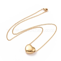 Collier pendentif cœur en acier inoxydable 304 pour femme&nbsp;NJEW-G018-02G