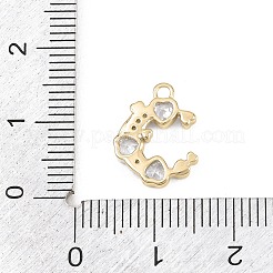 Pendentifs en laiton micro pavé de zircone cubique transparent pour la saint-valentin&nbsp;KK-D225-11G