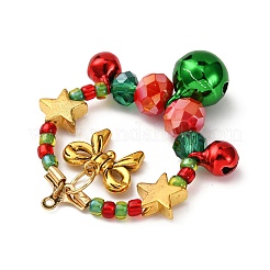 3 pendentif couronne de Noël en perles de verre&nbsp;PALLOY-MZ00782