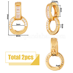 2 pz. 925 fermagli twister in argento sterling con zirconi cubici trasparenti&nbsp;STER-HS0001-22A-G