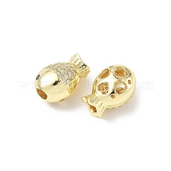 Abalorios de latón con pavé de circonitas&nbsp;KK-C104-09G