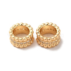Rack-Plattierung Messing Micro Pave Kubisch Zirkonia European Beads&nbsp;KK-M242-04G