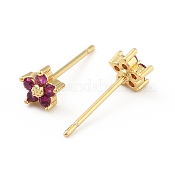 Zirkonia-Blume-Ohrstecker&nbsp;X-EJEW-C035-15G-04