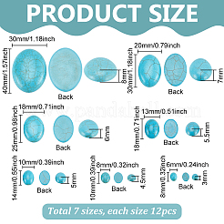 84 pz 7 stili cabochon turchesi sintetici&nbsp;TURQ-PH0001-12