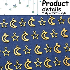 50pcs 2 estilos encantos de aleación de estilo tibetano&nbsp;TIBEP-FS0001-29AG