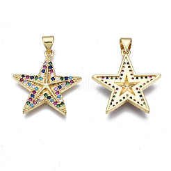 Pendentifs avec zircon cubiques à micro-pavés en laiton&nbsp;ZIRC-N039-158B-NF