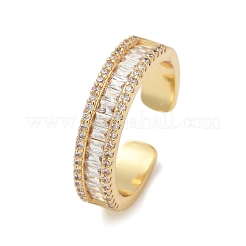 Bagues de manchette en laiton micro pavé de zircone cubique pour femmes&nbsp;RJEW-F182-01G