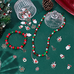 80 pièces 8 styles pendentifs en émail en alliage de noël&nbsp;ENAM-UN0001-29