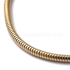 Braccialetti a catena a serpente tonda in acciaio inossidabile 304 placcati ioni (ip)&nbsp;BJEW-O186-08B-G