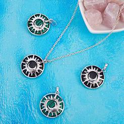 4pcs 2 couleurs pendentifs en malachite synthétique et en pierre d'or&nbsp;G-SZ0001-47