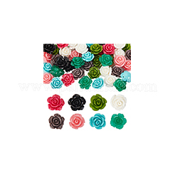 64pcs 8 Farben synthetische Koralle 3d Blumenrosenperlen&nbsp;CORA-GA0001-02