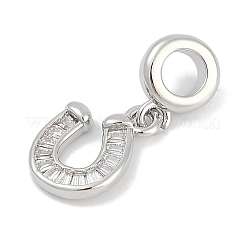 Messing klare Zirkonia Hufeisen europäische Anhänger&nbsp;KK-Q028-56P