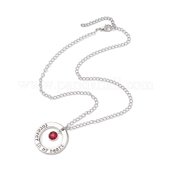 3 pz 3 stili piatti rotondi per sempre nel mio cuore collane con pendente in vetro in lega&nbsp;NJEW-JN05018