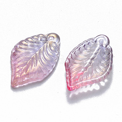 Zweifarbige transparente sprühlackierte Glasanhänger&nbsp;GLAA-T016-18A