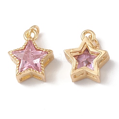 Placcatura a cremagliera in ottone con charms in zirconi&nbsp;KK-G452-14G