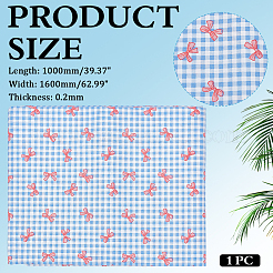 Tessuto di cotone con motivo a fiocco e tartan&nbsp;DIY-WH0890-31B