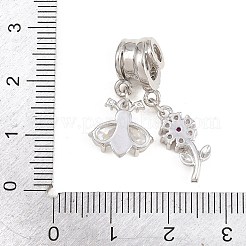Anhänger aus Messing mit Pavé-Fassung aus klaren und tiefrosa Zirkonia&nbsp;KK-H268-13B-P