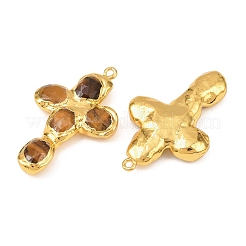 Natürliche Tigerauge facettierte Anhänger&nbsp;KK-H516-22G