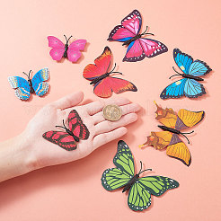 Decorazioni a farfalla in plastica artificiale a 6 colore&nbsp;DJEW-CJ0001-01