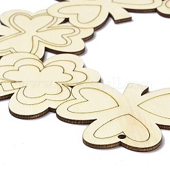 Diy kleeblattkranz unvollendete holzornamente blanke holzverzierungen&nbsp;LS-WOOD-C009-01