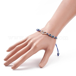 Braccialetto di perline intrecciate in resina malocchio&nbsp;BJEW-JB08408