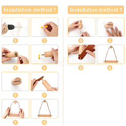 2 Satz 2 Farben Holz & Messing WC-Wandbehang perforierter Seilhalter&nbsp;FIND-GL0001-51