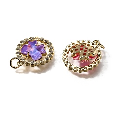 Pendentifs avec zircon cubiques à micro-pavés en laiton&nbsp;KK-Q043-07G