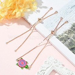 Gestellplattierung Messingkastenkette Schieberarmbänder&nbsp;MAK-YW0001-04RG