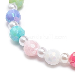 Set di braccialetti con perline rotonde in stile 5 pz 5 e cuore e trifoglio&nbsp;BJEW-JB08929