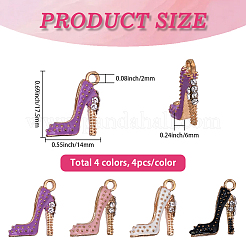 16 stücke 4 farben legierung emaille stilettos anhänger&nbsp;ENAM-SC0007-17