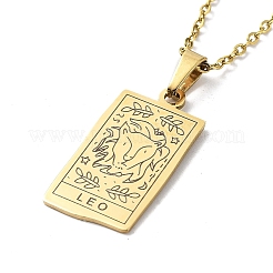 Colliers pendentif rectangle avec douze constellations&nbsp;NJEW-D069-01G-05