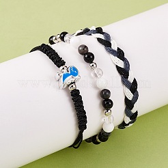 Gewachste Polyester-String geflochtene Kordel-Armbänder-Set&nbsp;BJEW-SW00032-01