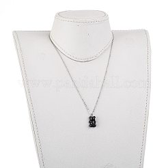 Colliers à pendentif en résine ours&nbsp;NJEW-JN03016-01