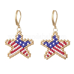 Perles de rocaille de verre pendent des boucles d'oreilles&nbsp;EJEW-MZ00695