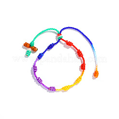 Braccialetti di perline intrecciate con cordino di nylon incrociato&nbsp;WG2C716-12