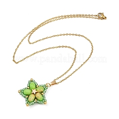 Collane con ciondolo a forma di stella&nbsp;NJEW-MZ00114-04