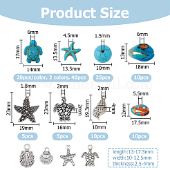 Kits de perles et breloques à faire soi-même sur le thème de l'océan d'été&nbsp;DIY-HS0001-75