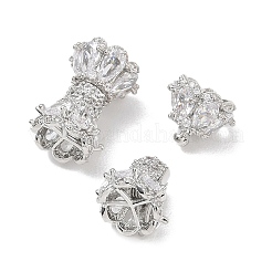 Laiton micro pavé de perles de zircone cubique claires&nbsp;KK-D289-02P
