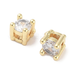 Micro in ottone con perle singole di zirconia chiara&nbsp;KK-C051-30G