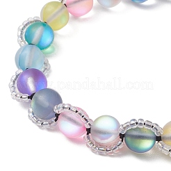 Braccialetti con perline rotonde di pietra di luna sintetica&nbsp;BJEW-TA00636