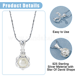 925 pendentifs cage à perles vides en argent sterling&nbsp;STER-WH0005-61