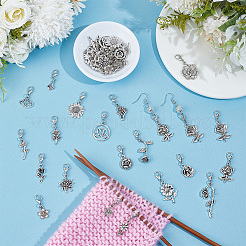 40 pendentif décoratif en alliage à motif floral&nbsp;HJEW-PH02488
