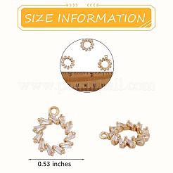 6 pezzi ghirlanda di fiori ciondolo di fascino con zirconi cubici trasparenti ciondolo in ottone ciondolo placcato di lunga durata per collana di gioielli braccialetto orecchino fare artigianato&nbsp;JX407A