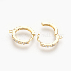 Messing Micro Pave Zirkonia Huggie Creolen Zubehör&nbsp;KK-O112-13G