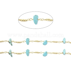Chaîne à maillons en laiton et synthétique turquoise&nbsp;CHC-D029-01G