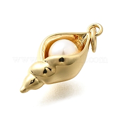 Pendenti in ottone e abs con perle finte&nbsp;X-KK-D339-18G